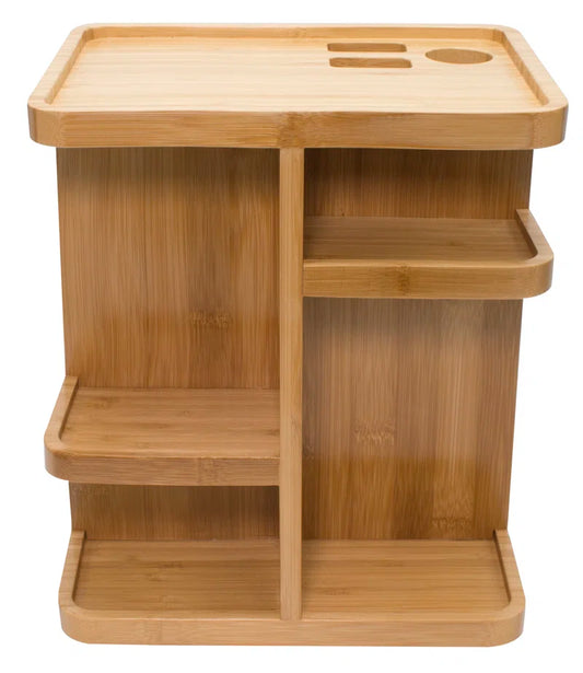 360 Degree Bamboo Rotating Makeup Organizer