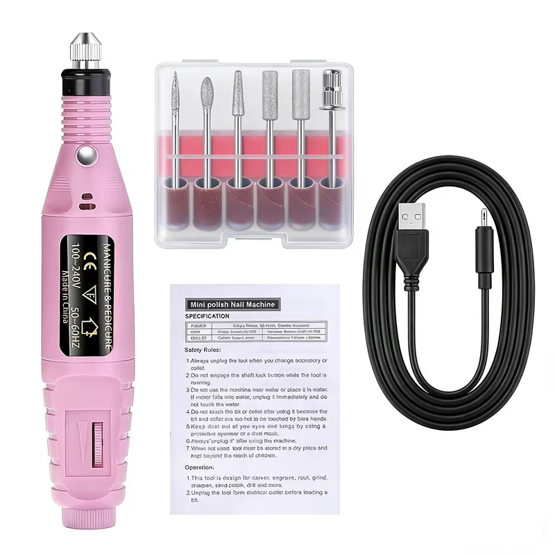 Professional Nail Drill Set Manicure Cutter Nail Equipment Nail Supplies Home Use Electric Nail Drill Machine Nail Grinder