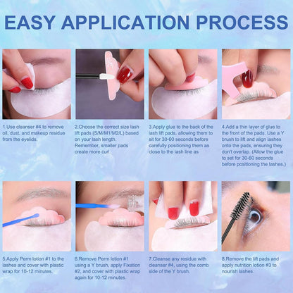 Lash Lift Kit, Eyelash Perm Kit for Natural Curling, Professional Eyelash Lift Kit for Long-Lasting Curl, Black Eyebrows & Eyelashes Color Kit, DIY Lash Lamination Set for Salon & Home Use