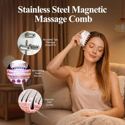 Electric Gua Sha, 2-In-1 Heated Natural Jade Massager with Vibration & Tri-Color LED Light, Rechargeable Facial Sculpting Contouring Tool for Face Neck, Ideal Gift for Women Home SPA