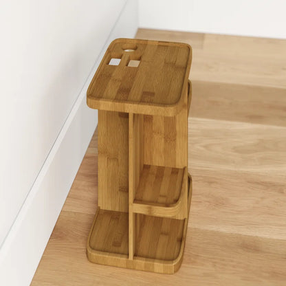 360 Degree Bamboo Rotating Makeup Organizer