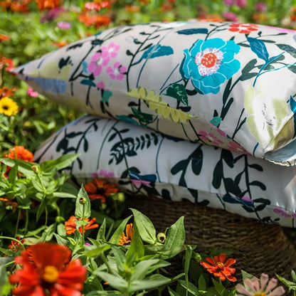 Satin Pillowcase for Hair and Skin. Wrinkle, Fade Resistant. Queen Size Pillowcases Set of 2. Satin Pillow Cases for Women. Silky Floral Pillowcase with Envelope Closure 20X30