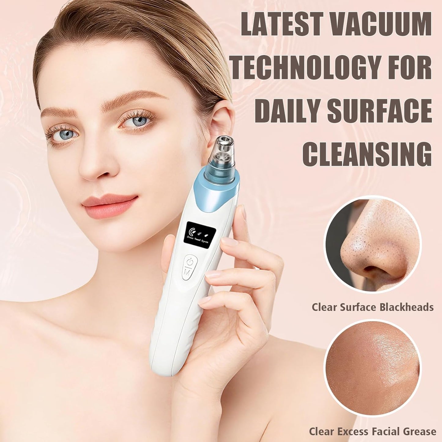 2026 Blackhead Remover Pore Vacuum,Facial Pore Cleaner-5 Suction Power,5 Probes,Usb Rechargeable Blackhead Vacuum Kit Electric Pore Vacuum Tool for Adult