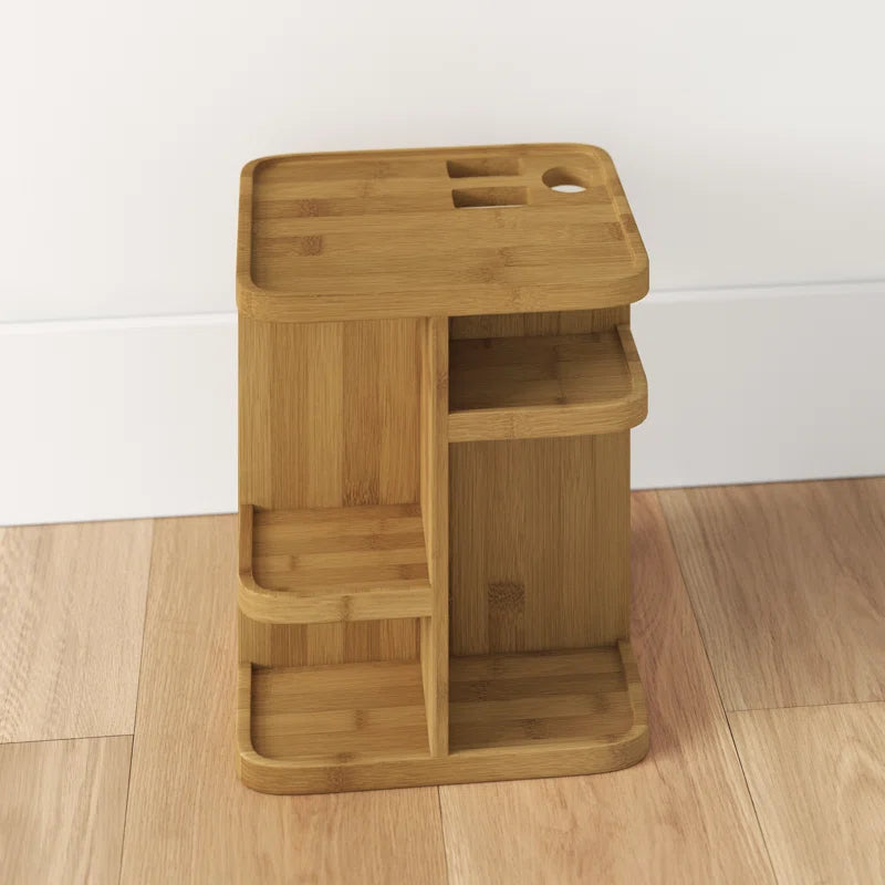 360 Degree Bamboo Rotating Makeup Organizer