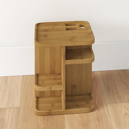 360 Degree Bamboo Rotating Makeup Organizer