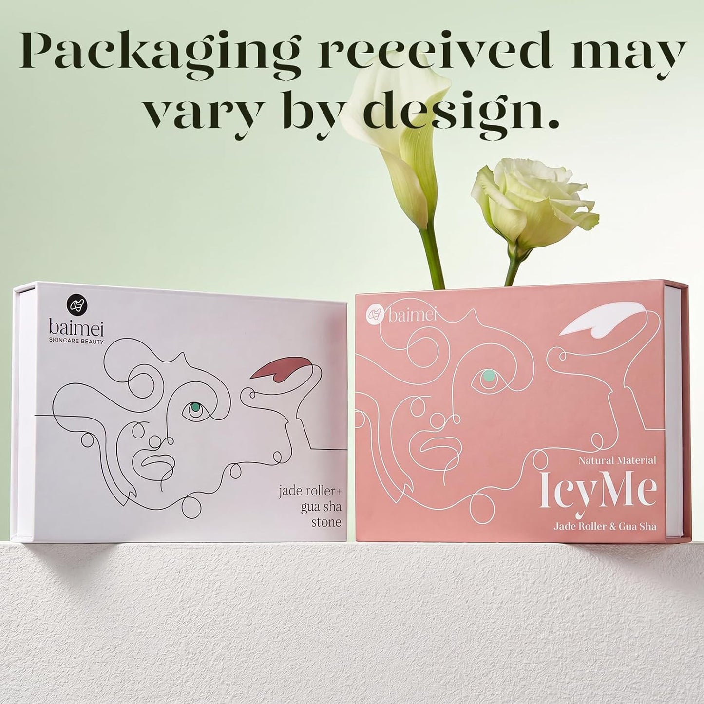 Icyme Jade Face Roller & Gua Sha, Facial Beauty Skin Care Tools, Self Care Gift for Men Women, Massager for Face, Eyes, Neck, Relieve Fine Lines and Wrinkles - Green