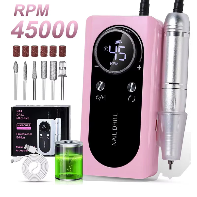 Professional Nail Drill Set Manicure Cutter Nail Equipment Nail Supplies Home Use Electric Nail Drill Machine Nail Grinder