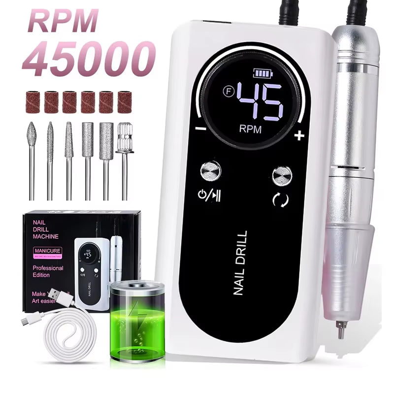 Professional Nail Drill Set Manicure Cutter Nail Equipment Nail Supplies Home Use Electric Nail Drill Machine Nail Grinder