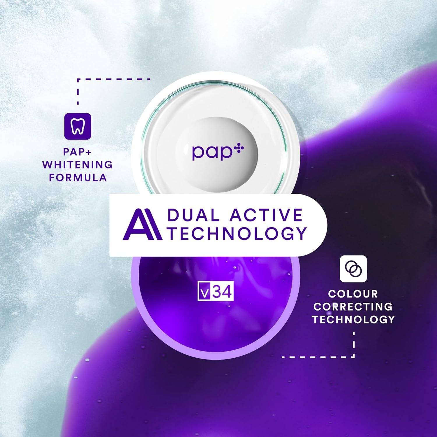 V34 Whitening Strips, Teeth Whitening Strips, Purple Tooth Whitening, Purple Whitening Strips, Tooth Stain Treatment, Combining Whitening and Colour Correction