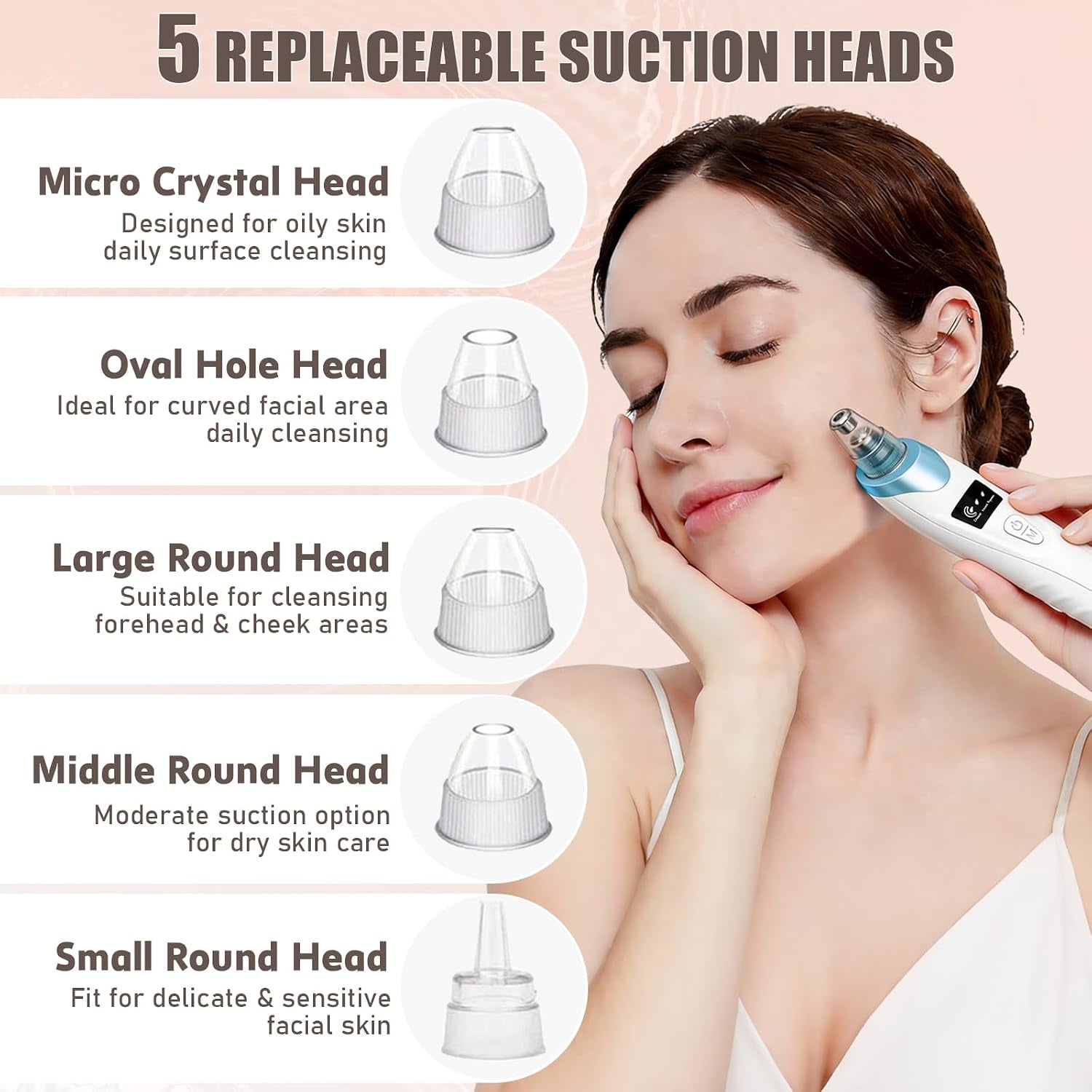 2026 Blackhead Remover Pore Vacuum,Facial Pore Cleaner-5 Suction Power,5 Probes,Usb Rechargeable Blackhead Vacuum Kit Electric Pore Vacuum Tool for Adult