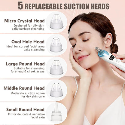 2026 Blackhead Remover Pore Vacuum,Facial Pore Cleaner-5 Suction Power,5 Probes,Usb Rechargeable Blackhead Vacuum Kit Electric Pore Vacuum Tool for Adult