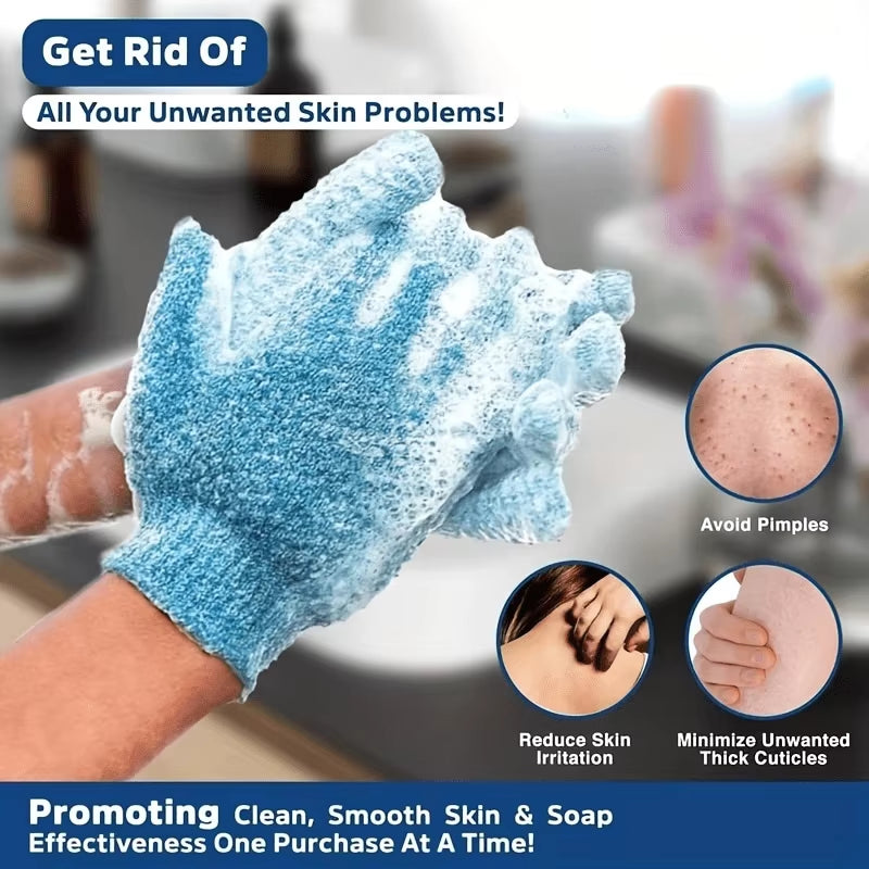 1-10Pcs Colourful Exfoliating Gloves, Bath Gloves for Shower, Double Sided Exfoliating Gloves, for Spa, Massage and Body Scrubs