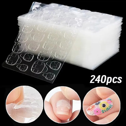 Double-Sided Nail Jelly Glue Transparent Fake Nail Art Tape Glue Sticker DIY Reusable Nail Accessories