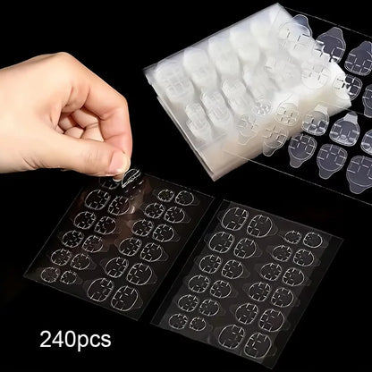 Double-Sided Nail Jelly Glue Transparent Fake Nail Art Tape Glue Sticker DIY Reusable Nail Accessories
