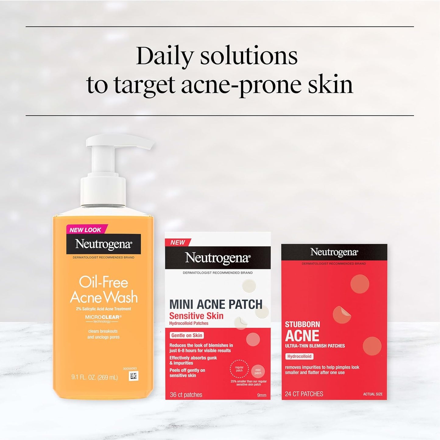 Neutrogena Stubborn Acne Patches, Hydrocolloid Absorbs Impurities Ultra-Thin Pimple Patches Work Overnight, 24 Ct
