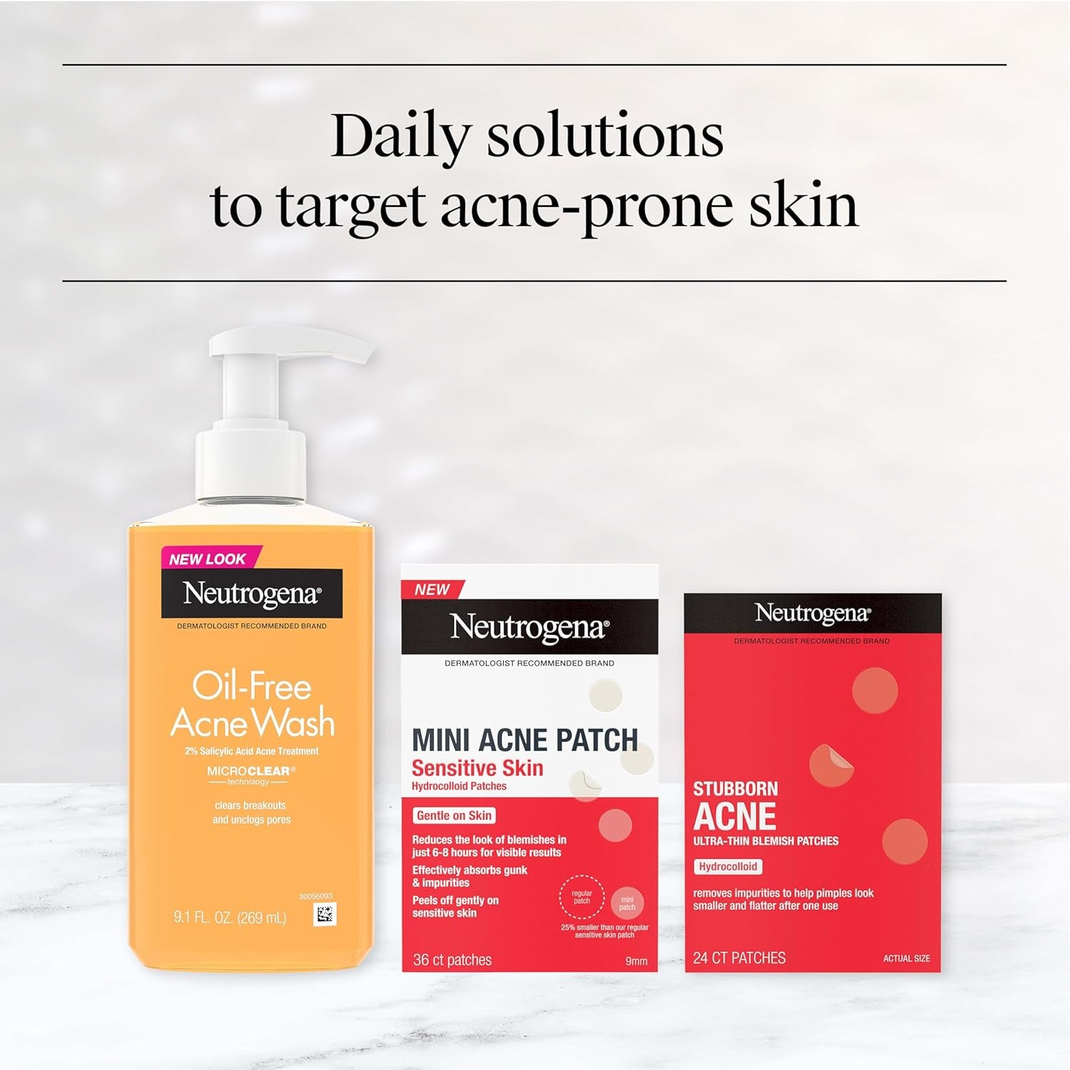 Neutrogena Stubborn Acne Patches, Hydrocolloid Absorbs Impurities Ultra-Thin Pimple Patches Work Overnight, 24 Ct