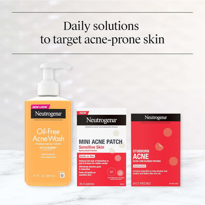 Neutrogena Stubborn Acne Patches, Hydrocolloid Absorbs Impurities Ultra-Thin Pimple Patches Work Overnight, 24 Ct
