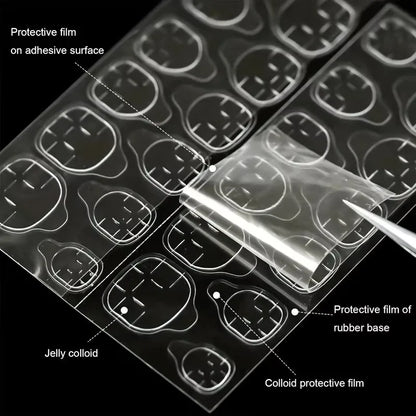 Double-Sided Nail Jelly Glue Transparent Fake Nail Art Tape Glue Sticker DIY Reusable Nail Accessories