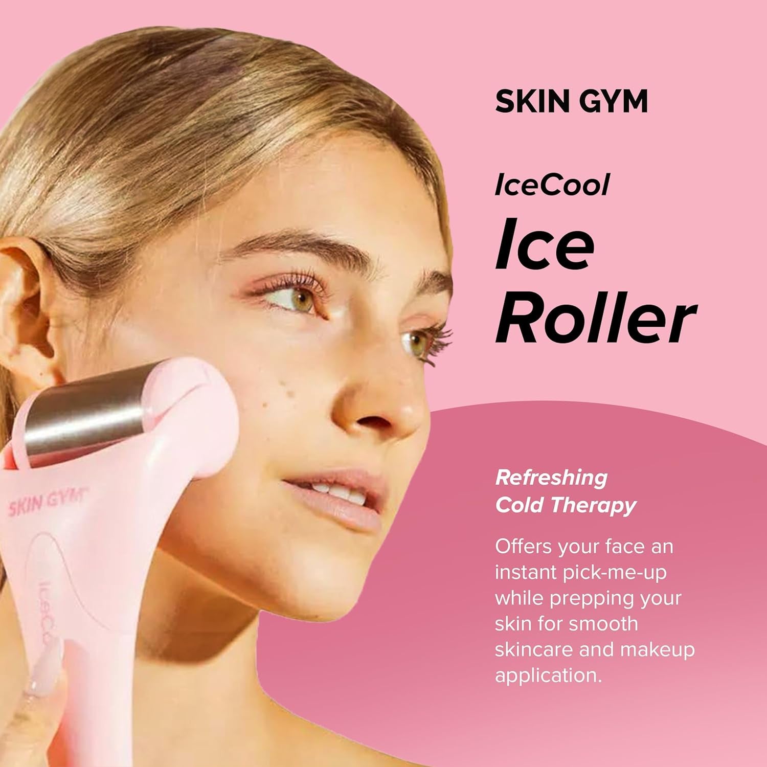 Icecool Stainless Steel Ice Roller for Face | Cryo Facial Ice Roller for Puffiness & Redness Relief | Cold Face Roller to Tighten Pores & Soothe Skin