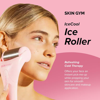 Icecool Stainless Steel Ice Roller for Face | Cryo Facial Ice Roller for Puffiness & Redness Relief | Cold Face Roller to Tighten Pores & Soothe Skin
