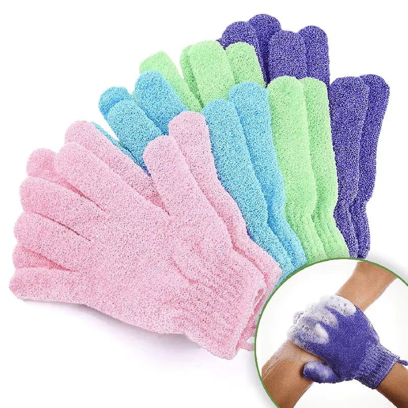 1-10Pcs Colourful Exfoliating Gloves, Bath Gloves for Shower, Double Sided Exfoliating Gloves, for Spa, Massage and Body Scrubs