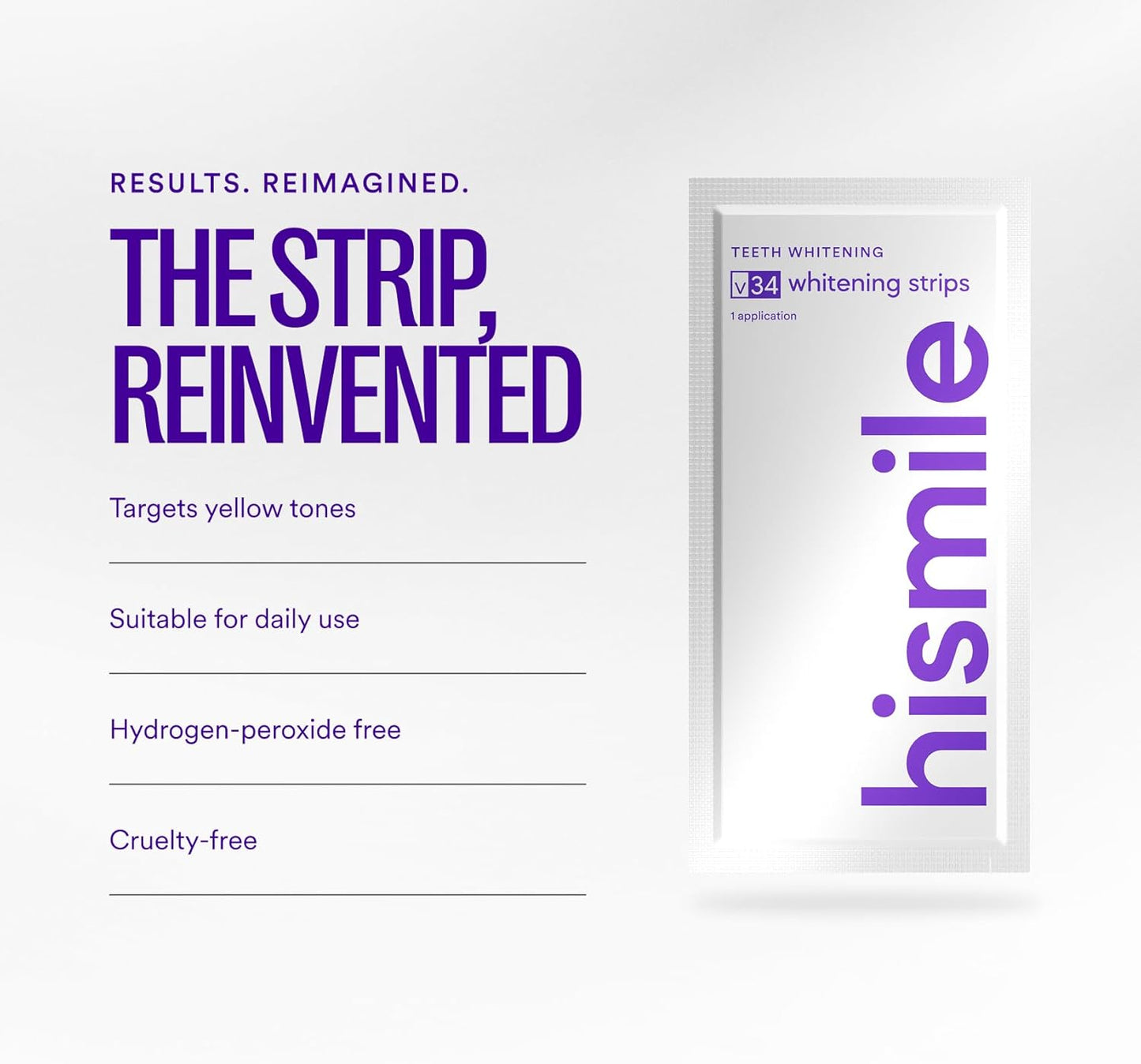V34 Whitening Strips, Teeth Whitening Strips, Purple Tooth Whitening, Purple Whitening Strips, Tooth Stain Treatment, Combining Whitening and Colour Correction