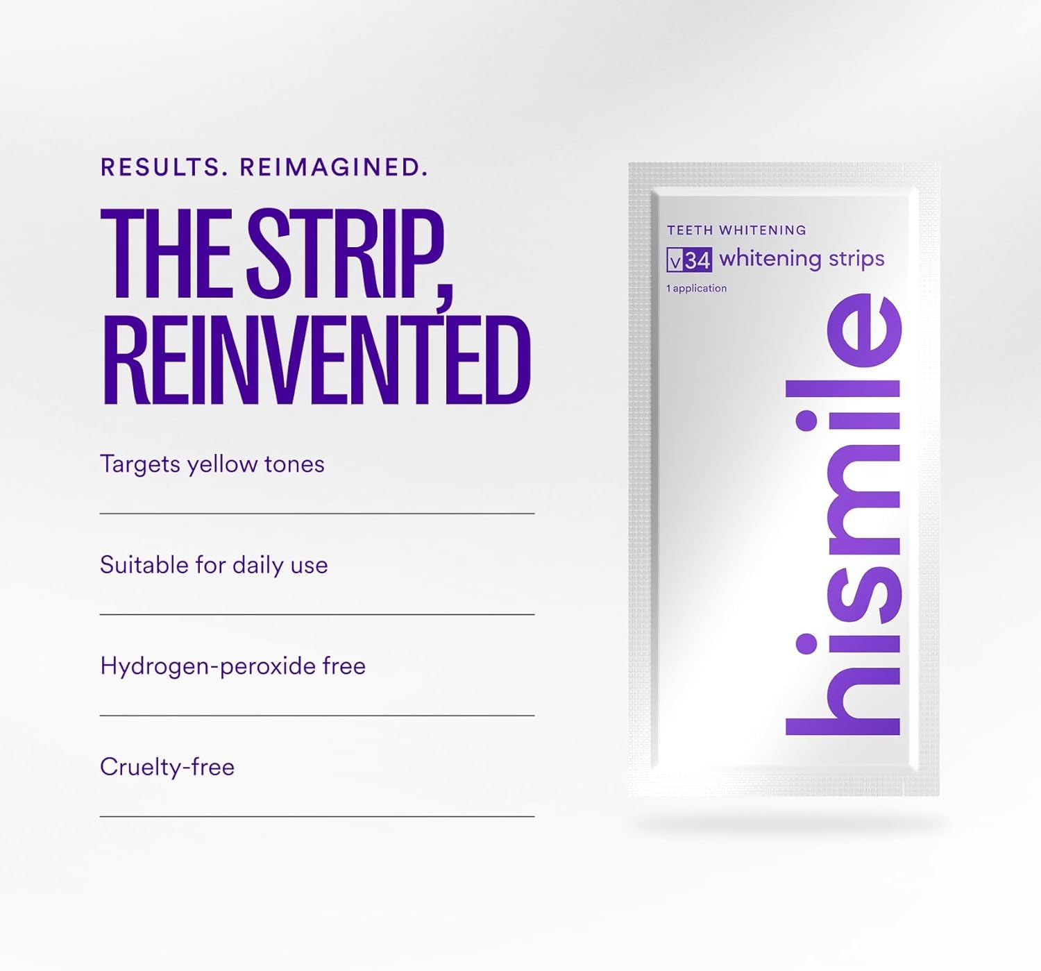 V34 Whitening Strips, Teeth Whitening Strips, Purple Tooth Whitening, Purple Whitening Strips, Tooth Stain Treatment, Combining Whitening and Colour Correction