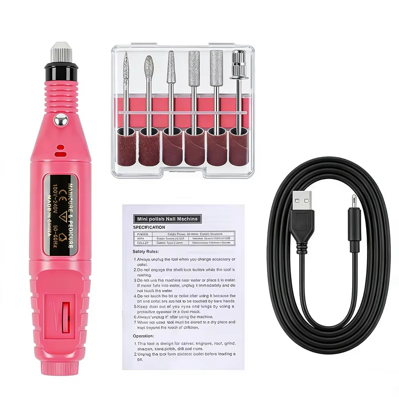Professional Nail Drill Set Manicure Cutter Nail Equipment Nail Supplies Home Use Electric Nail Drill Machine Nail Grinder