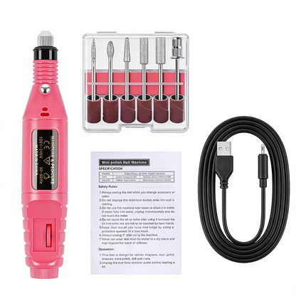 Professional Nail Drill Set Manicure Cutter Nail Equipment Nail Supplies Home Use Electric Nail Drill Machine Nail Grinder