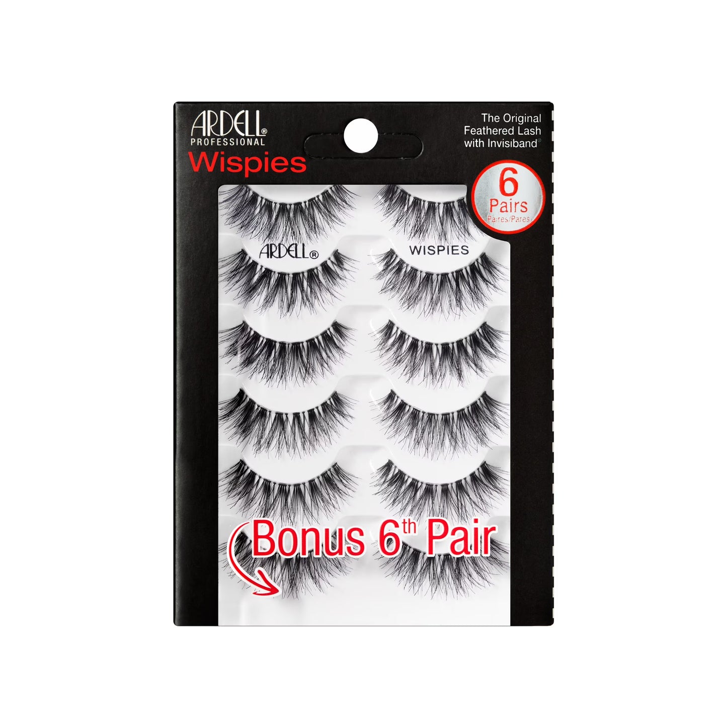 False Eyelashes, Wispies, 6 Pairs, Black