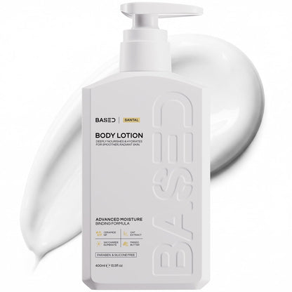 BASED Body Lotion with Ceramides - Santal Scent Men'S Hydrating Moisturizer - Fast Absorbing Non Greasy Formula - Softens Dry Skin - Formulated & Filled in USA (13.5 Fl Oz, Pack of 1)