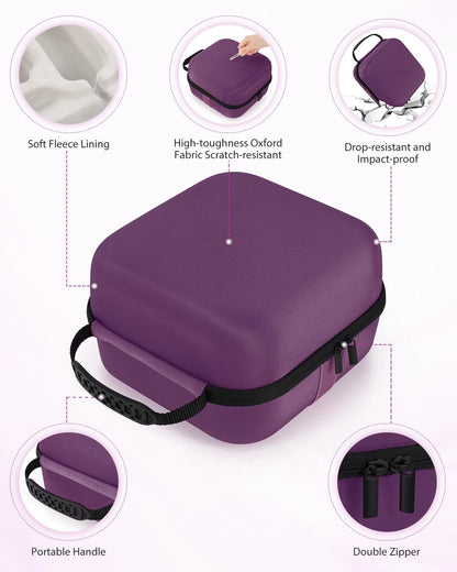 Face Mask Case Compatible with Shark Cryoglow LED Face Mask, Hard Shell Protective & Shock-Absorbing Fleece Lining EVA with Handle for Secure Storage, Travel Carrying (Magenta)