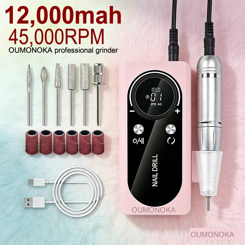 Professional Nail Drill Set Manicure Cutter Nail Equipment Nail Supplies Home Use Electric Nail Drill Machine Nail Grinder